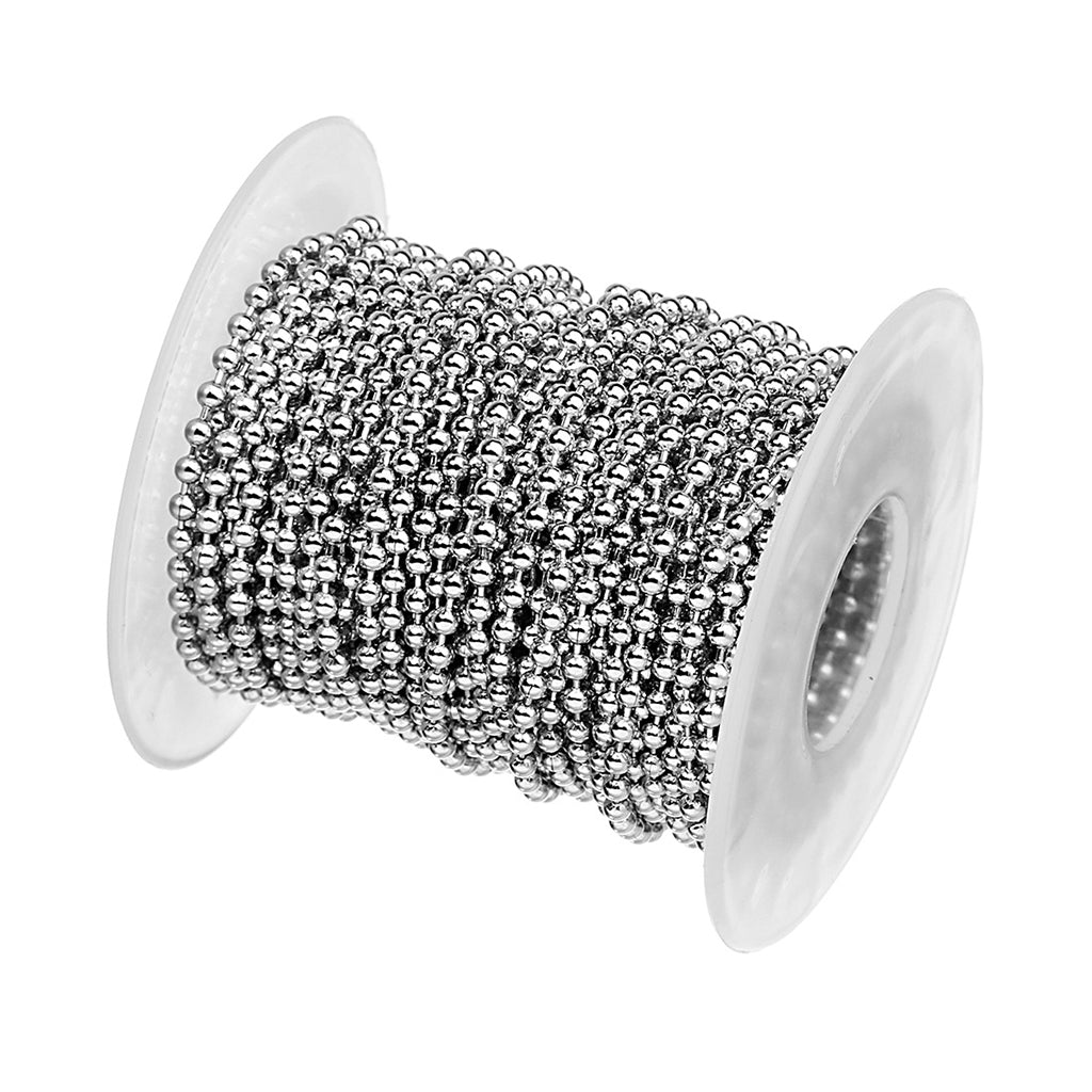 10 Yard/Roll Stainless Steel Ball Bead Chains for DIY Jewelry Findings 2.5mm