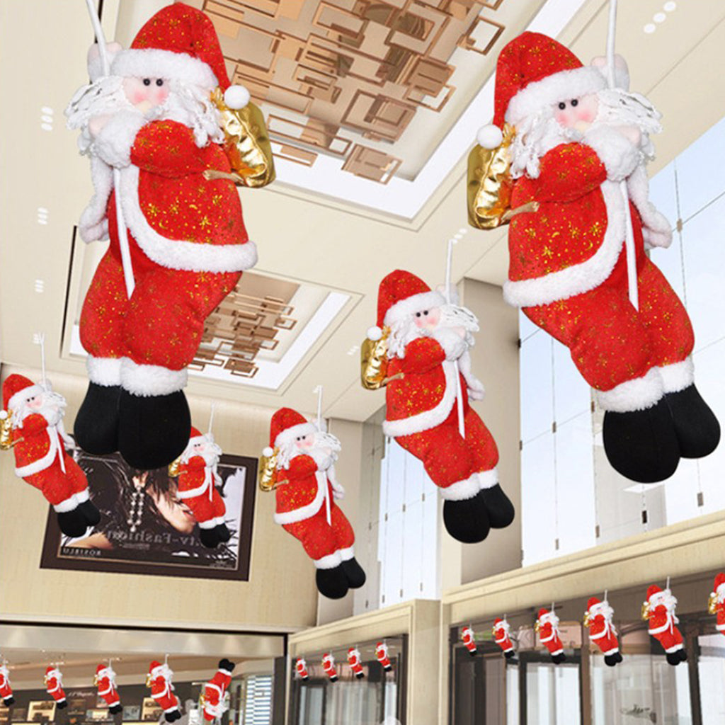 rope climbing santa clause hanging ornaments pendants decorations  57x20cm