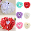 Heart-shaped PE water diamond imitation pearl wedding ring pillow Red