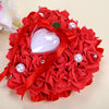 Heart-shaped PE water diamond imitation pearl wedding ring pillow Red