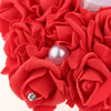 Heart-shaped PE water diamond imitation pearl wedding ring pillow Red