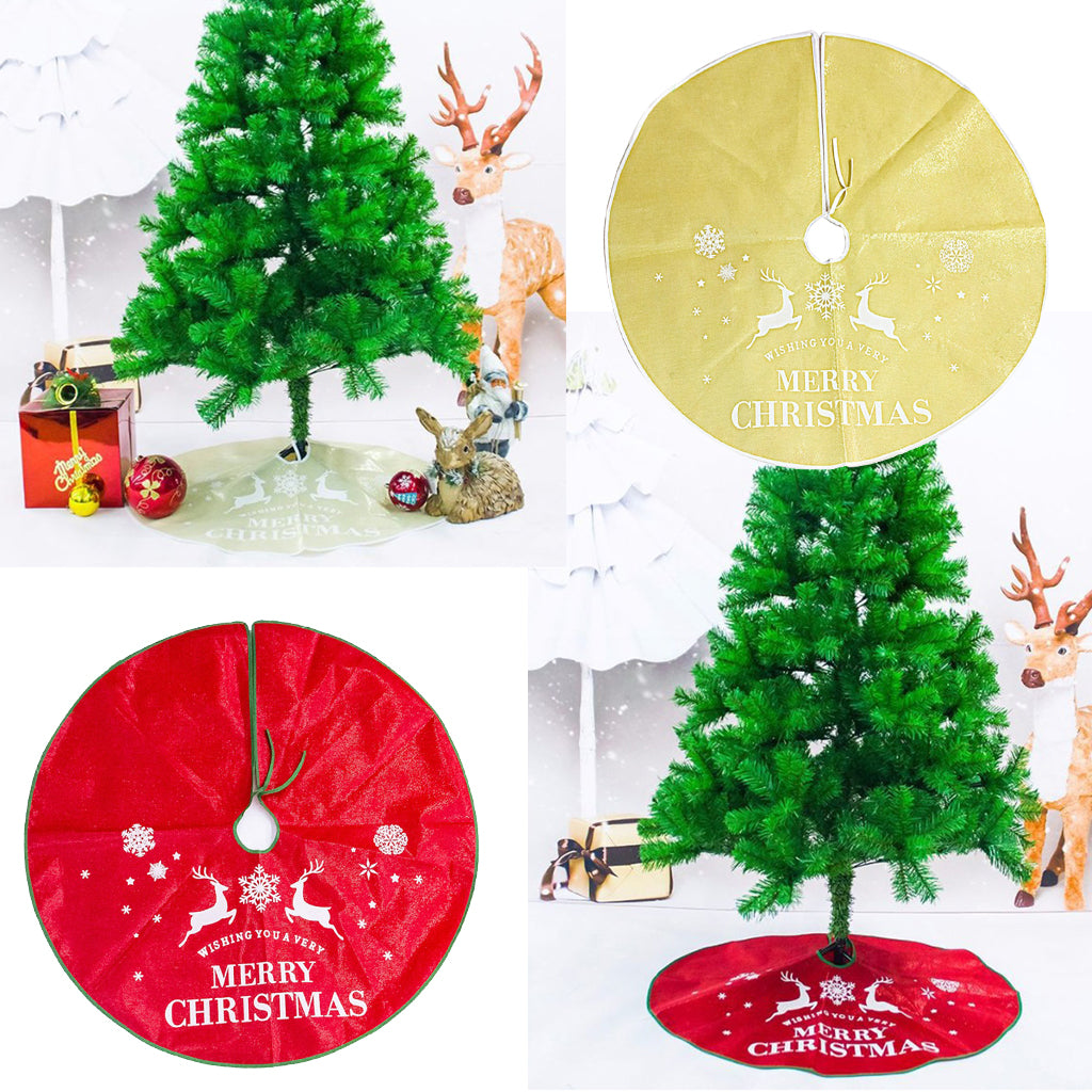 Christmas Tree Skirt Stands Xmas Ornament Decor Gold