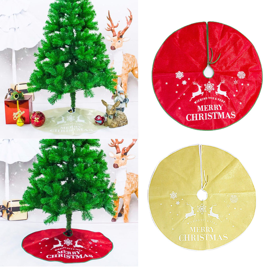 Christmas Tree Skirt Stands Xmas Ornament Decor Gold