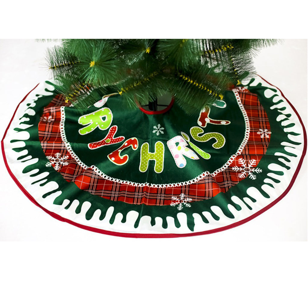 Fabric Christmas Tree Skirt Stands Xmas Ornament Decor 90cm Letter