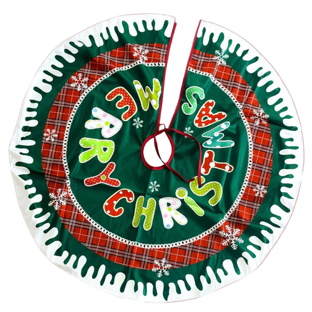 Fabric Christmas Tree Skirt Stands Xmas Ornament Decor 90cm Letter