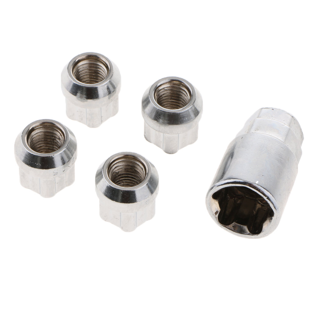 Anti-theft Nuts M12x1.5mm Wheel Lock Nuts Silver Nuts for Toyata,Honda,KIA