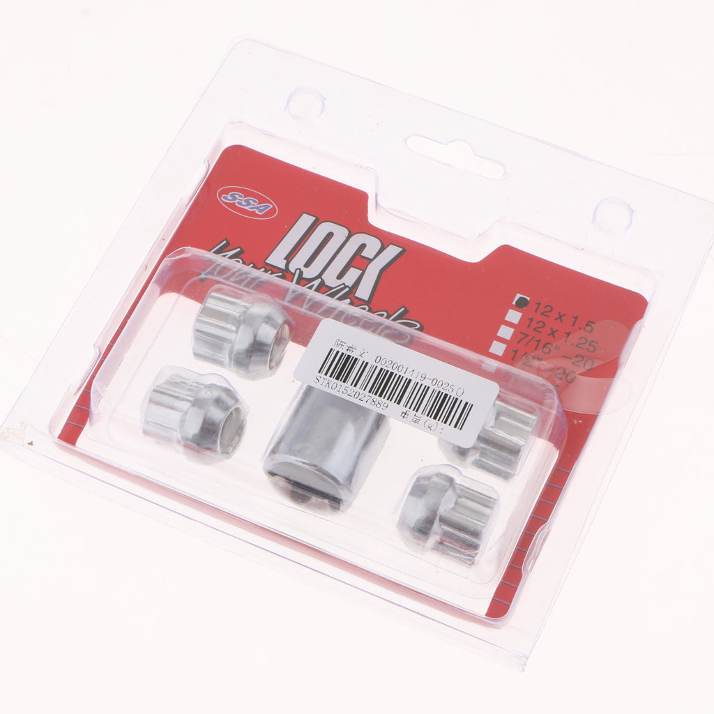 Anti-theft Nuts M12x1.5mm Wheel Lock Nuts Silver Nuts for Toyata,Honda,KIA