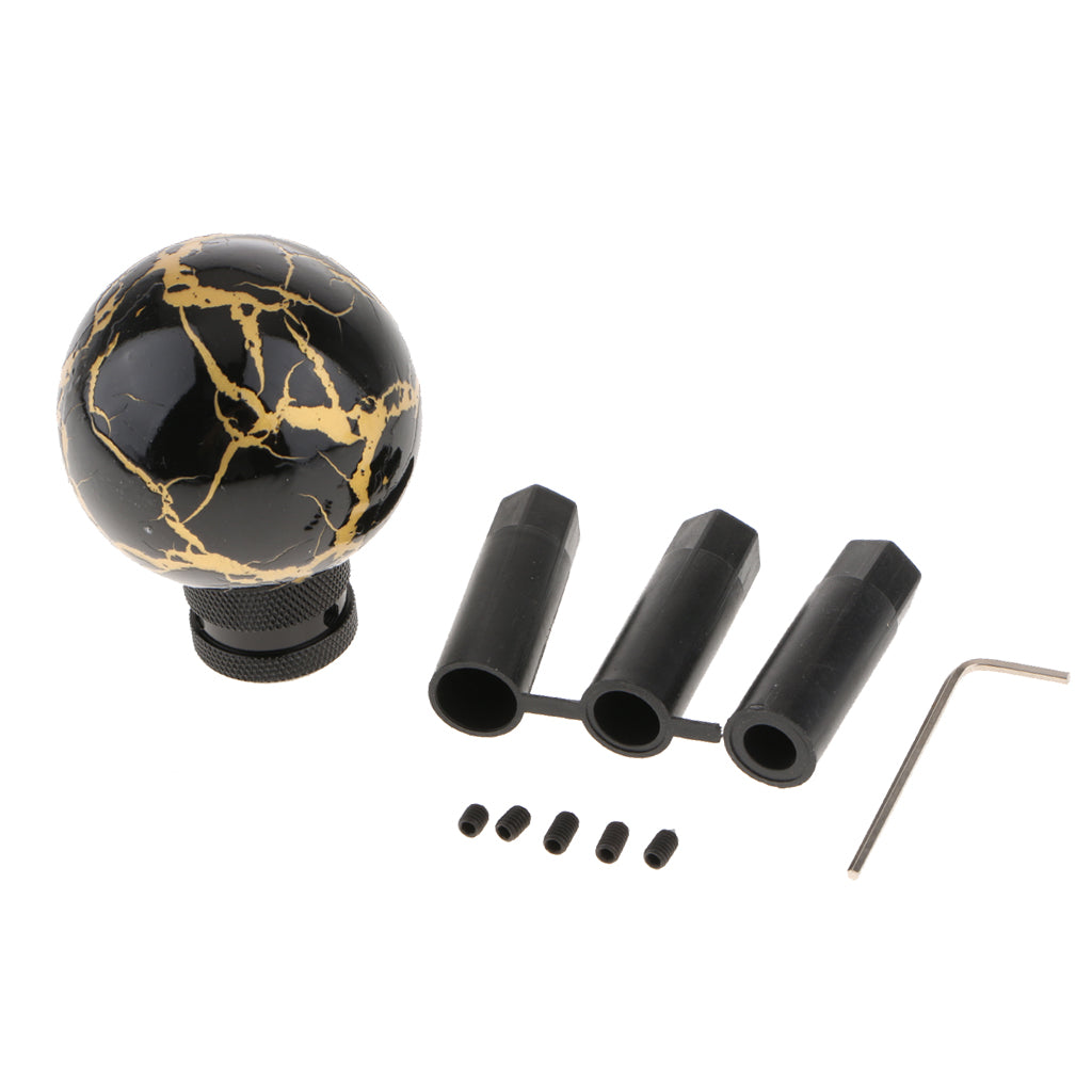 Universal Car Manual Gear Stick Shifter Lever Shift Knob with Adapters Black