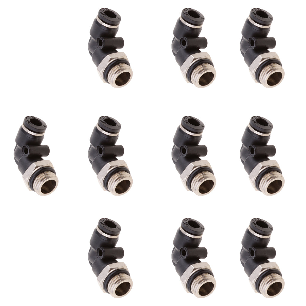 10 Pieces Air Water Hose Tube Elbow Push In Pneumatic Fittings DPL-G-G6-G02