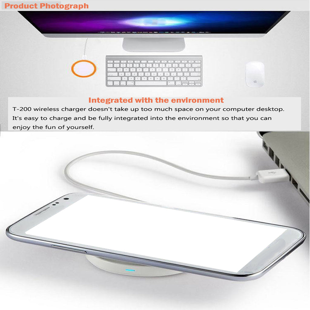 QI Universal Wireless Charger Charging Pad Smart Phone For Galaxy S6 white