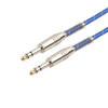 Bass Guitar 6.35mm Stereo Male to Male Audio Cable Nylon Braided Cord 5m