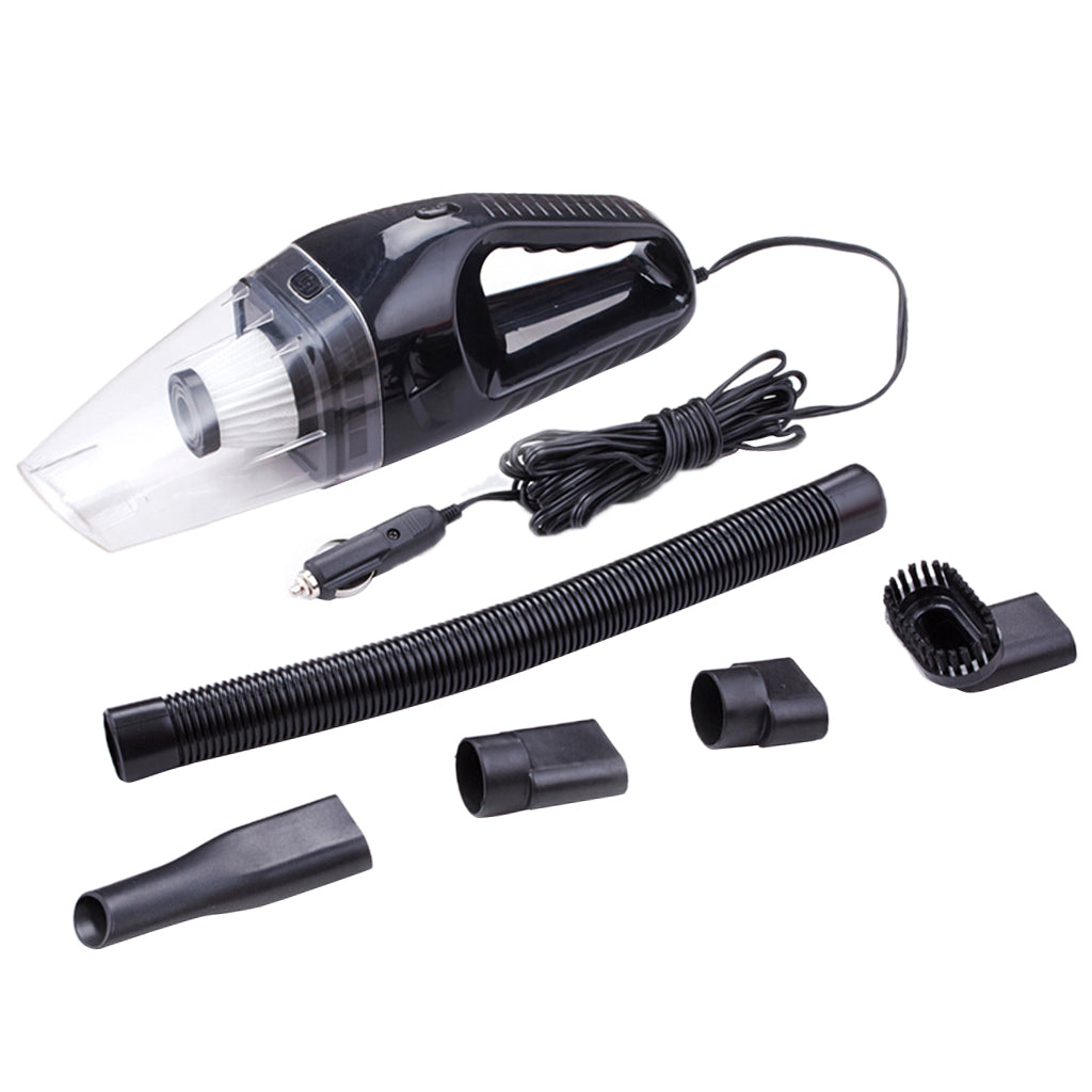 120W/12V Portable Vacuum Cleaner Dry Wet Dual Use High Power Black