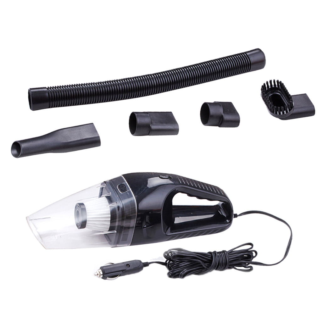 120W/12V Portable Vacuum Cleaner Dry Wet Dual Use High Power Black