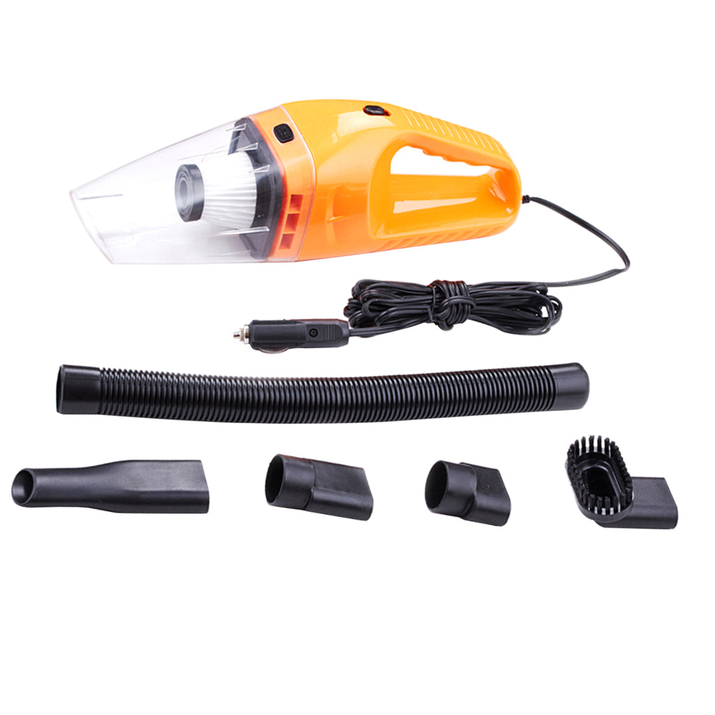 120W/12V Portable Vacuum Cleaner Dry Wet Dual Use High Power Orange