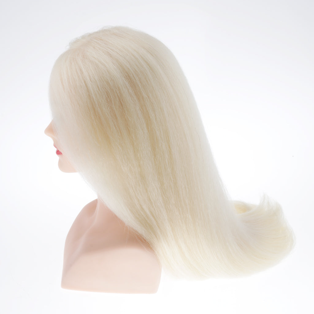 Human Hair Styling Mannequin Head Salon Training Manikin Head 27'' Beige