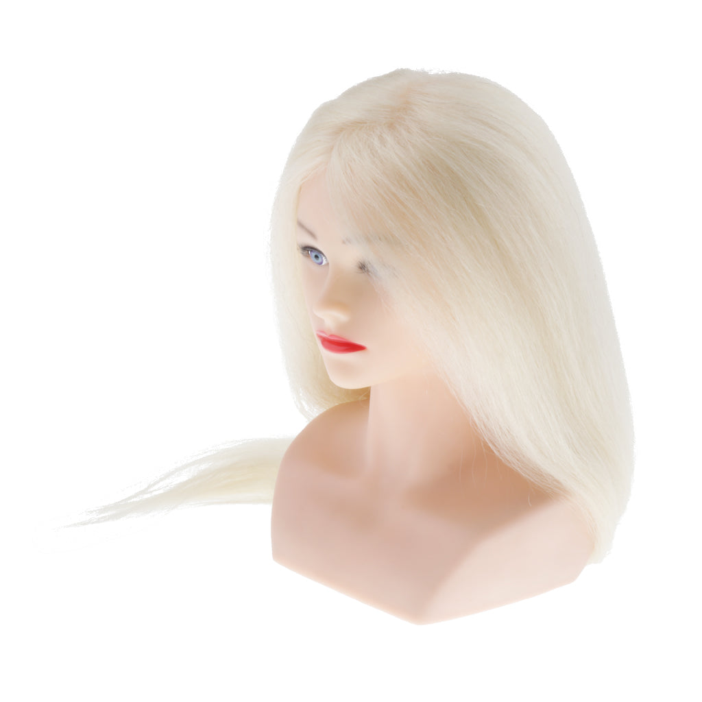 Human Hair Styling Mannequin Head Salon Training Manikin Head 27'' Beige