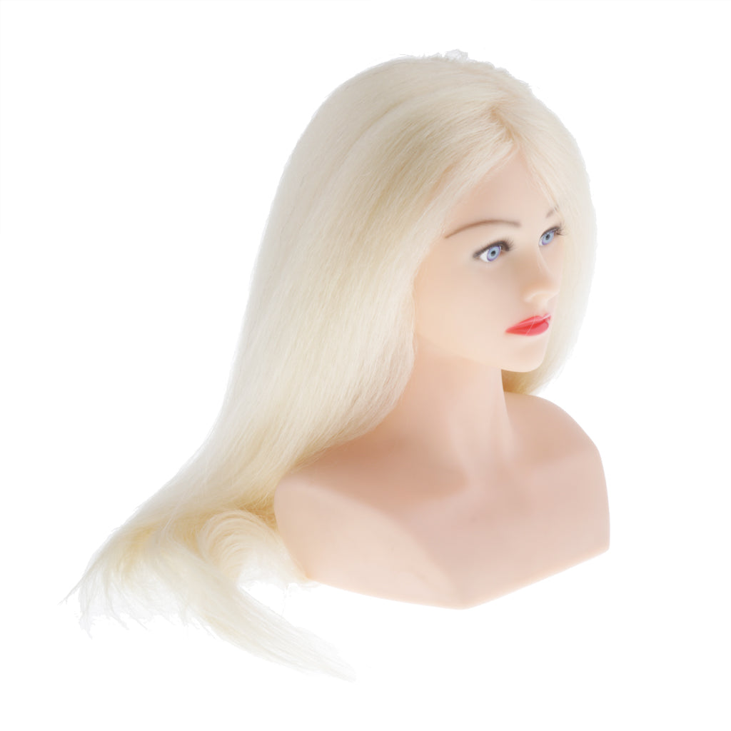 Human Hair Styling Mannequin Head Salon Training Manikin Head 27'' Beige