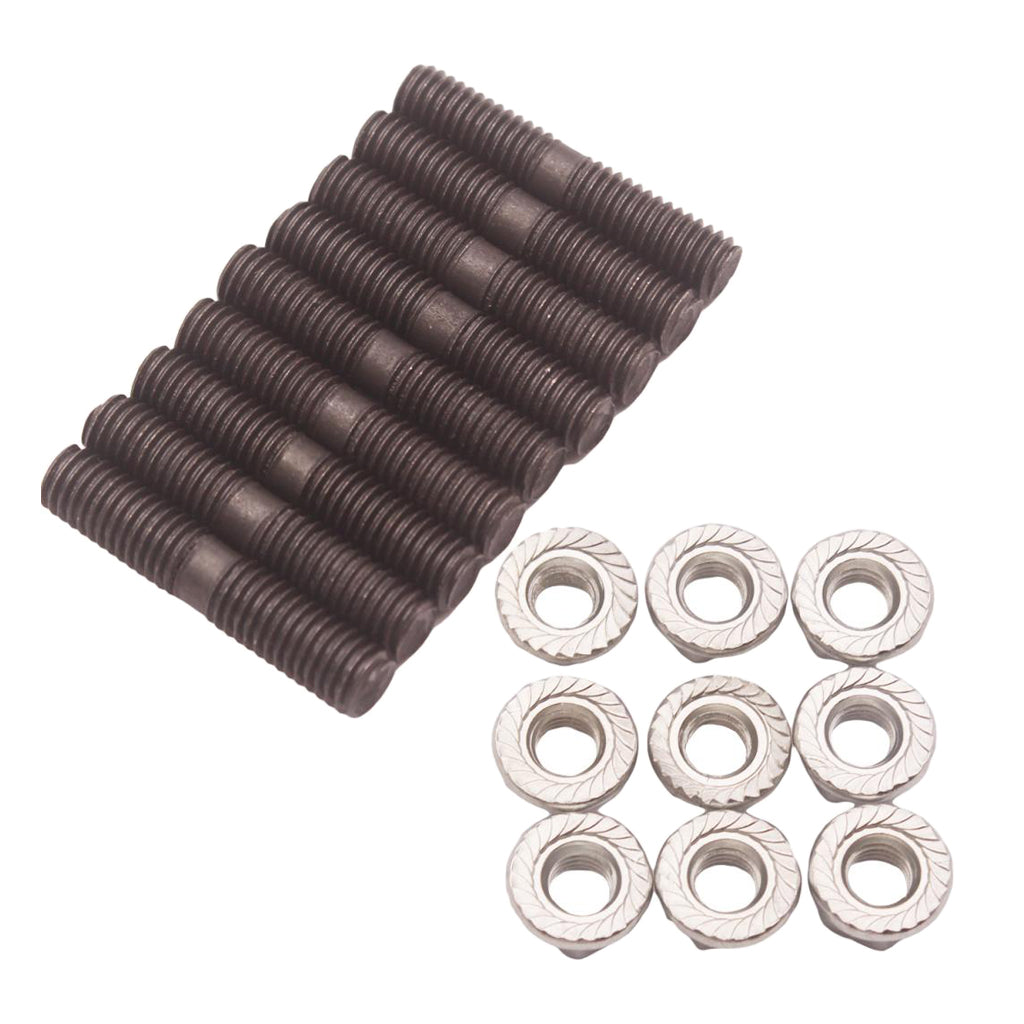 9 x Turbo Studs +Lock Nut For Nissan S13 S14 S15 CA18 Garrett T2 T25 T28 Tu