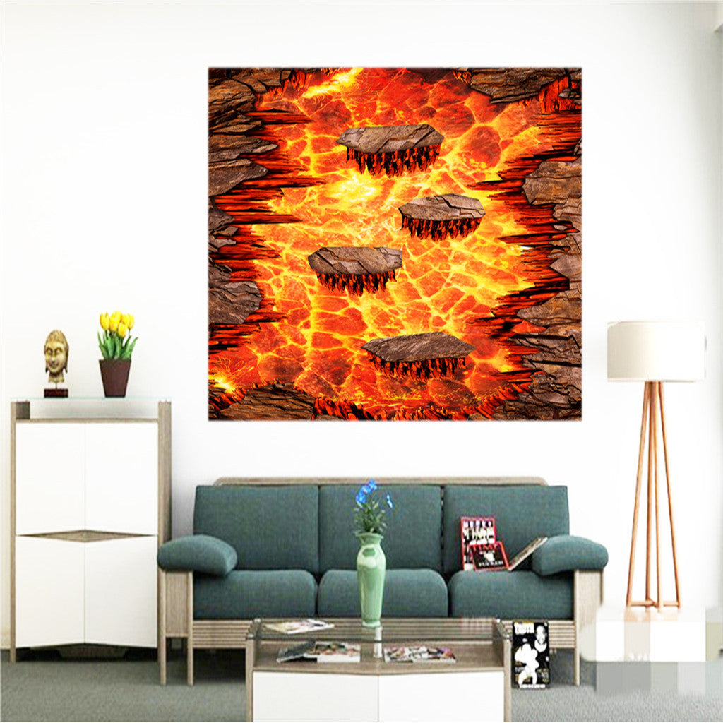 Frameless Modern Oil Painting Wall Art Decal Sticker Panel 60x120cm Volcano