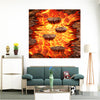 Frameless Modern Oil Painting Wall Art Decal Sticker Panel 60x120cm Volcano