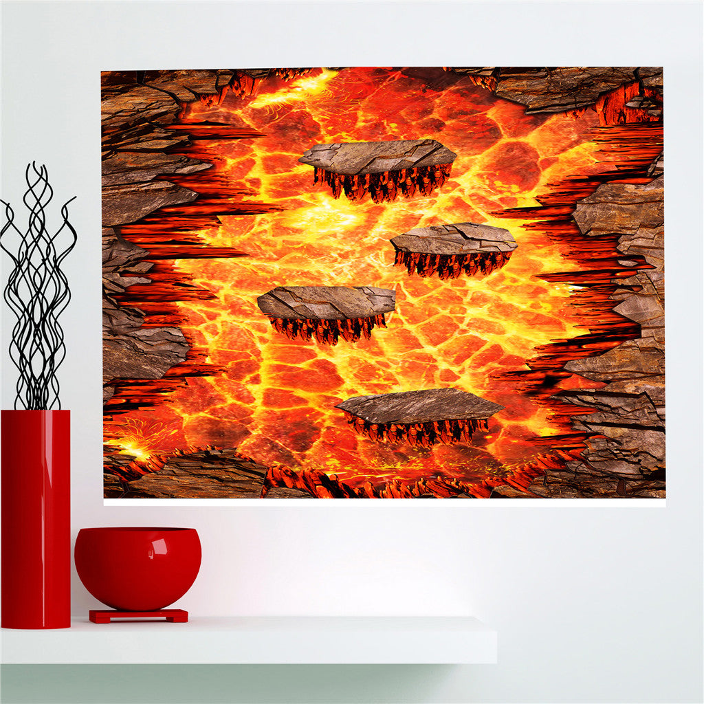 Frameless Modern Oil Painting Wall Art Decal Sticker Panel 60x120cm Volcano