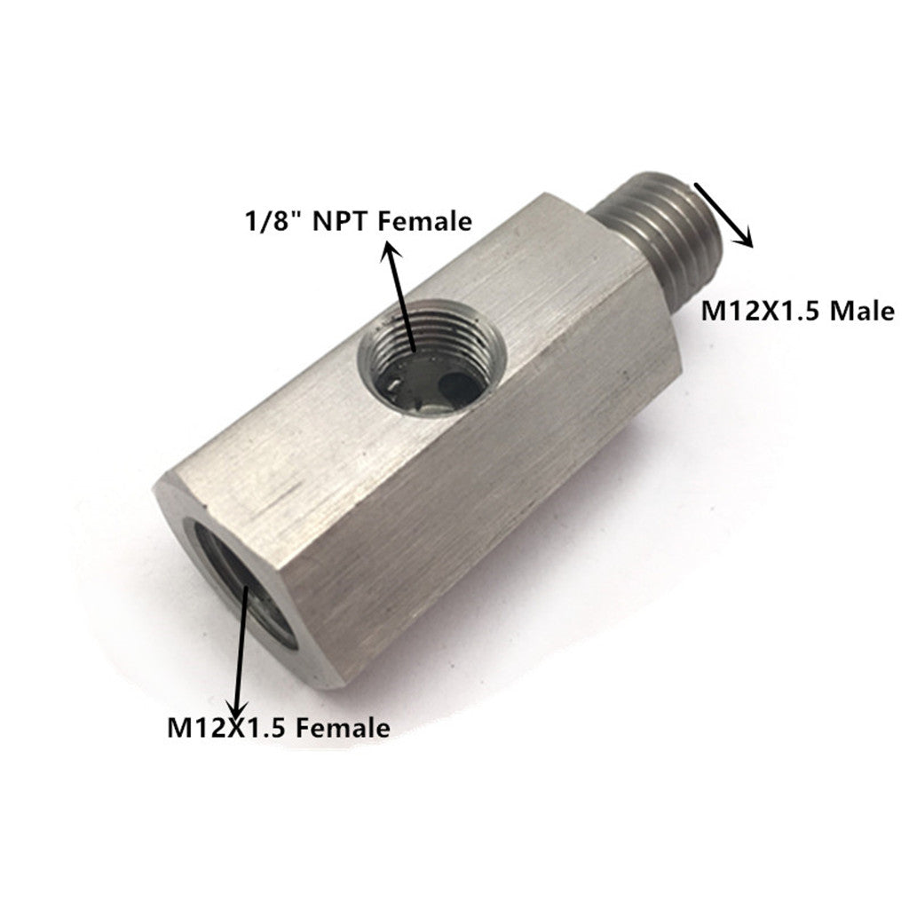 NPT Fitting Male to Female 1/8" To M12X1.5 Adapter Turbo Oil Pressure Sensor