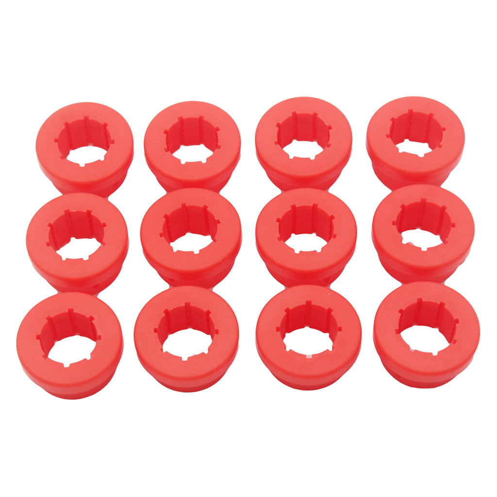 12pcs Racing Lower Control Arm Rear Camber Kit Replacement Bushings Red