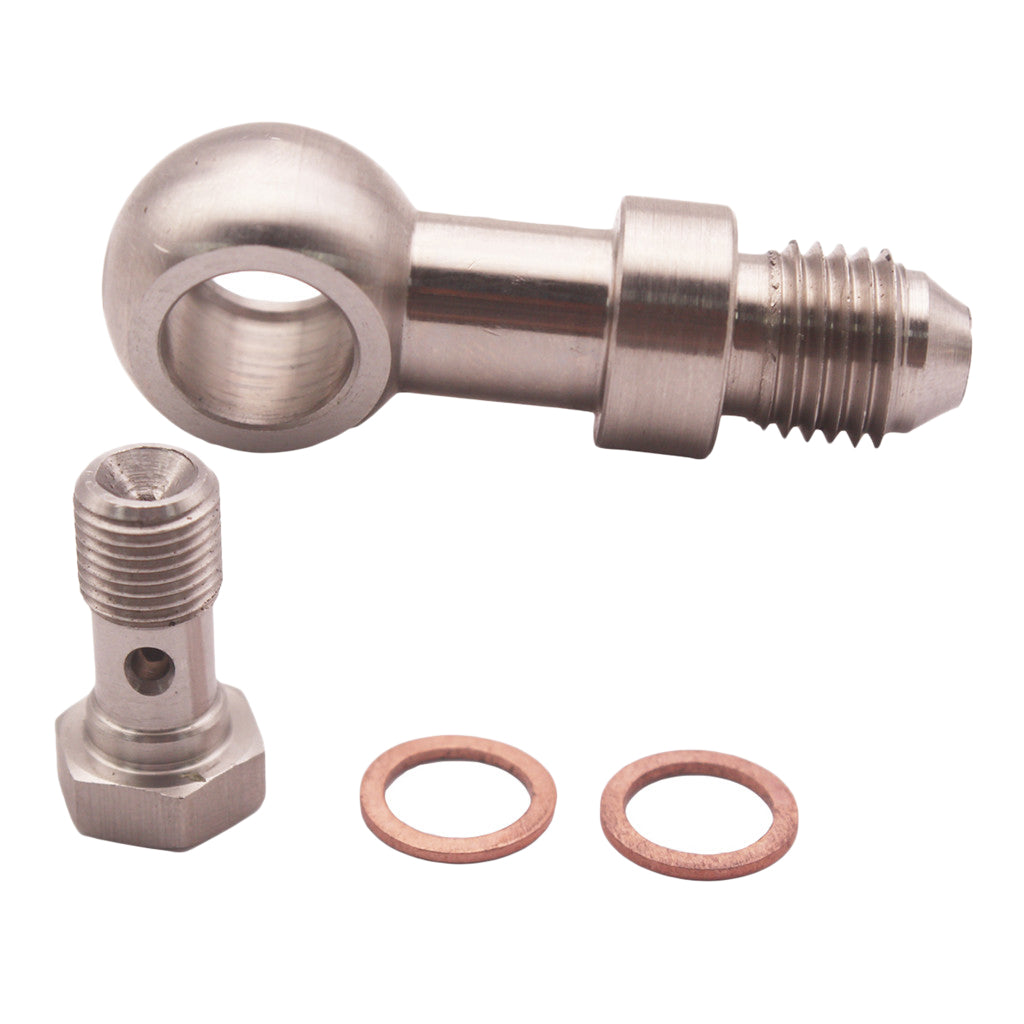 M10x1.0 4AN Turbo Aluminium Alloy Oil Feed Banjo Bolt kit 1.5mm Restrictor