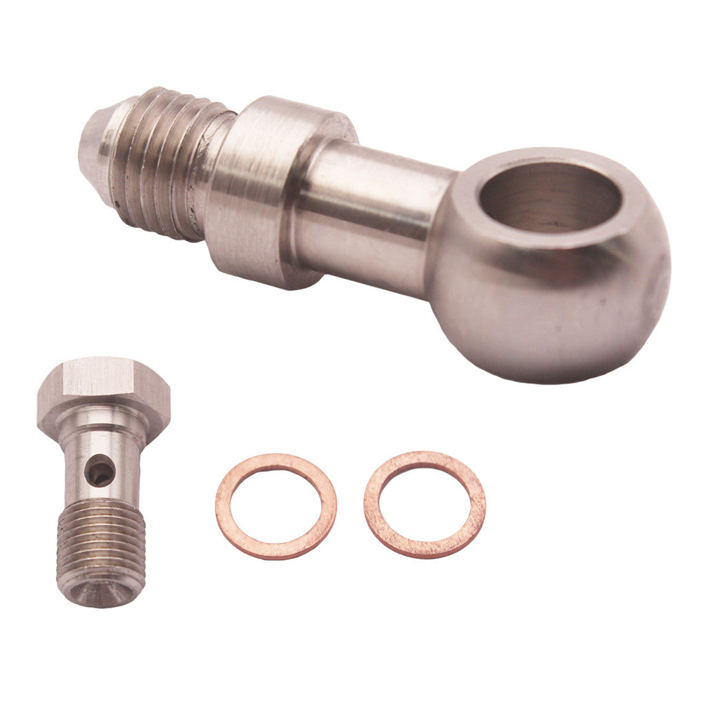 M10x1.0 4AN Turbo Aluminium Alloy Oil Feed Banjo Bolt kit 1.5mm Restrictor