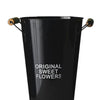 Iron Craft Flower Bucket Chic Flowerpot Vase Office Cafe Shop Decor Black