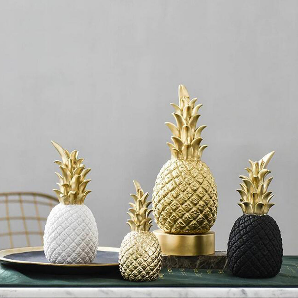 Creative Resin Pineapple Shaped Ornament Gift Home Desktop Decoration Gold