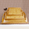 Bamboo Serving Tray Multi Functional Wooden Butlers Tray with Handles M