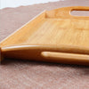 Bamboo Serving Tray Multi Functional Wooden Butlers Tray with Handles M