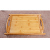 Bamboo Serving Tray Multi Functional Wooden Butlers Tray with Handles M