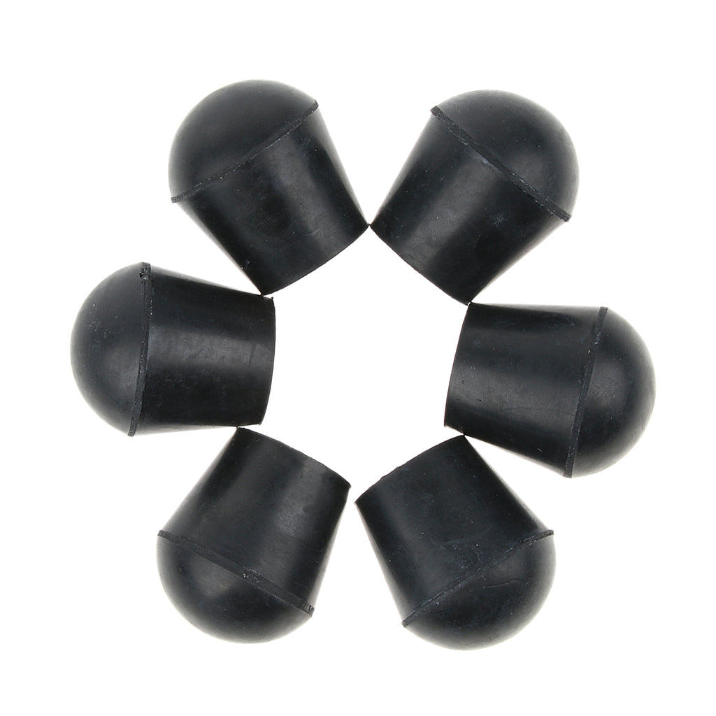 6 Pieces Rubber Tip For Cane Walking Stick Crutches Chair 7/8 inch Black