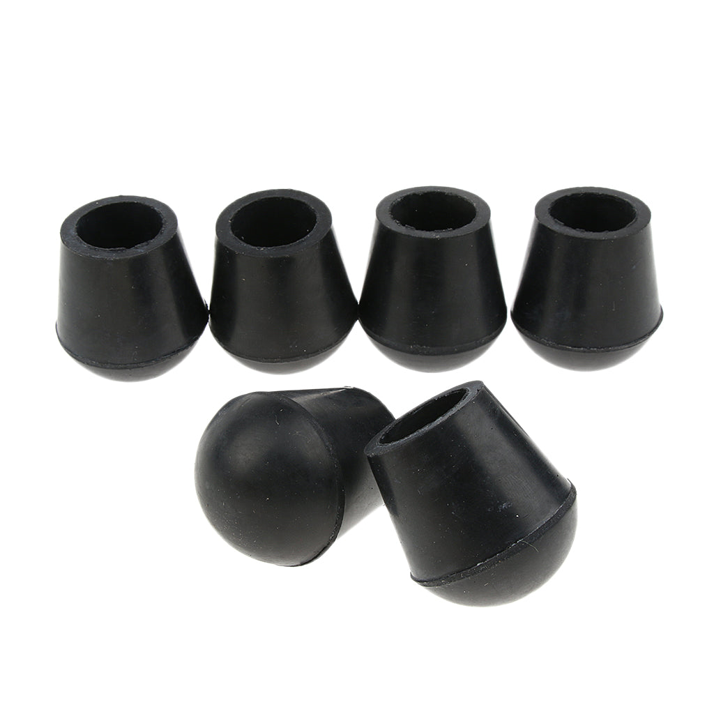 6 Pieces Rubber Tip For Cane Walking Stick Crutches Chair 7/8 inch Black