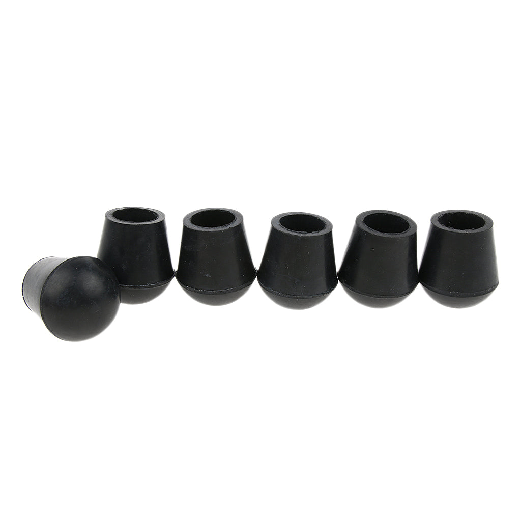 6 Pieces Rubber Tip For Cane Walking Stick Crutches Chair 7/8 inch Black