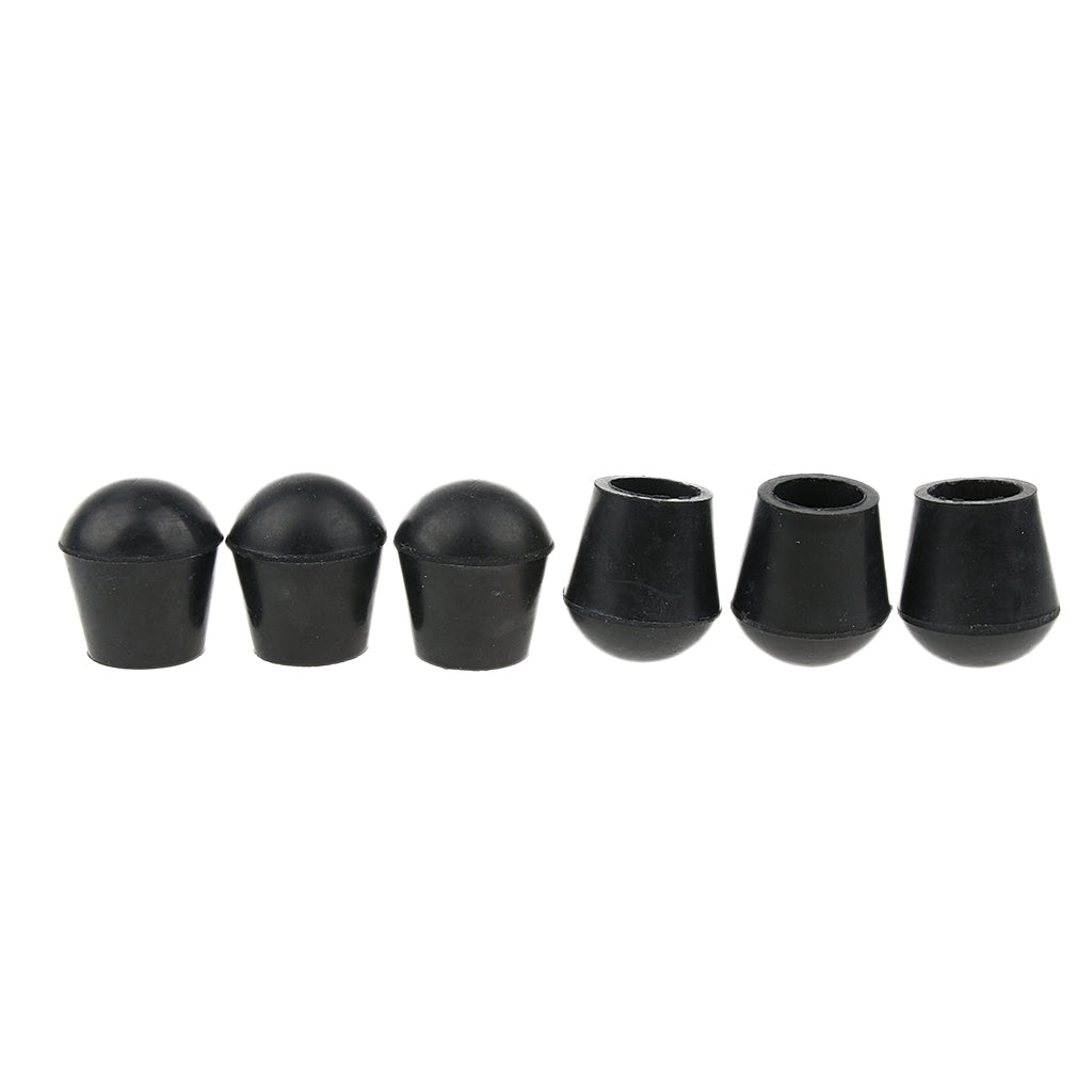 6 Pieces Rubber Tip For Cane Walking Stick Crutches Chair 3/4 inch Black