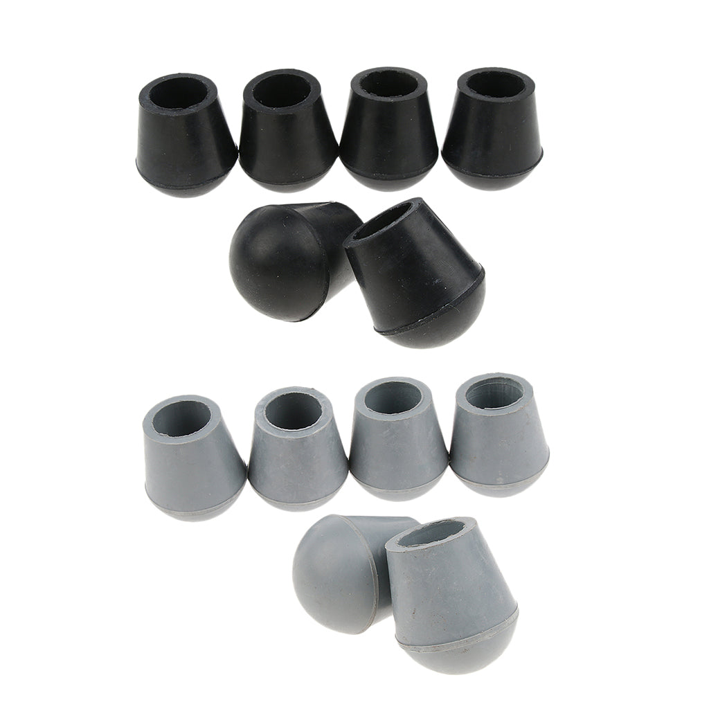 6 Pieces Rubber Tip For Cane Walking Stick Crutches Chair 3/4 inch Black