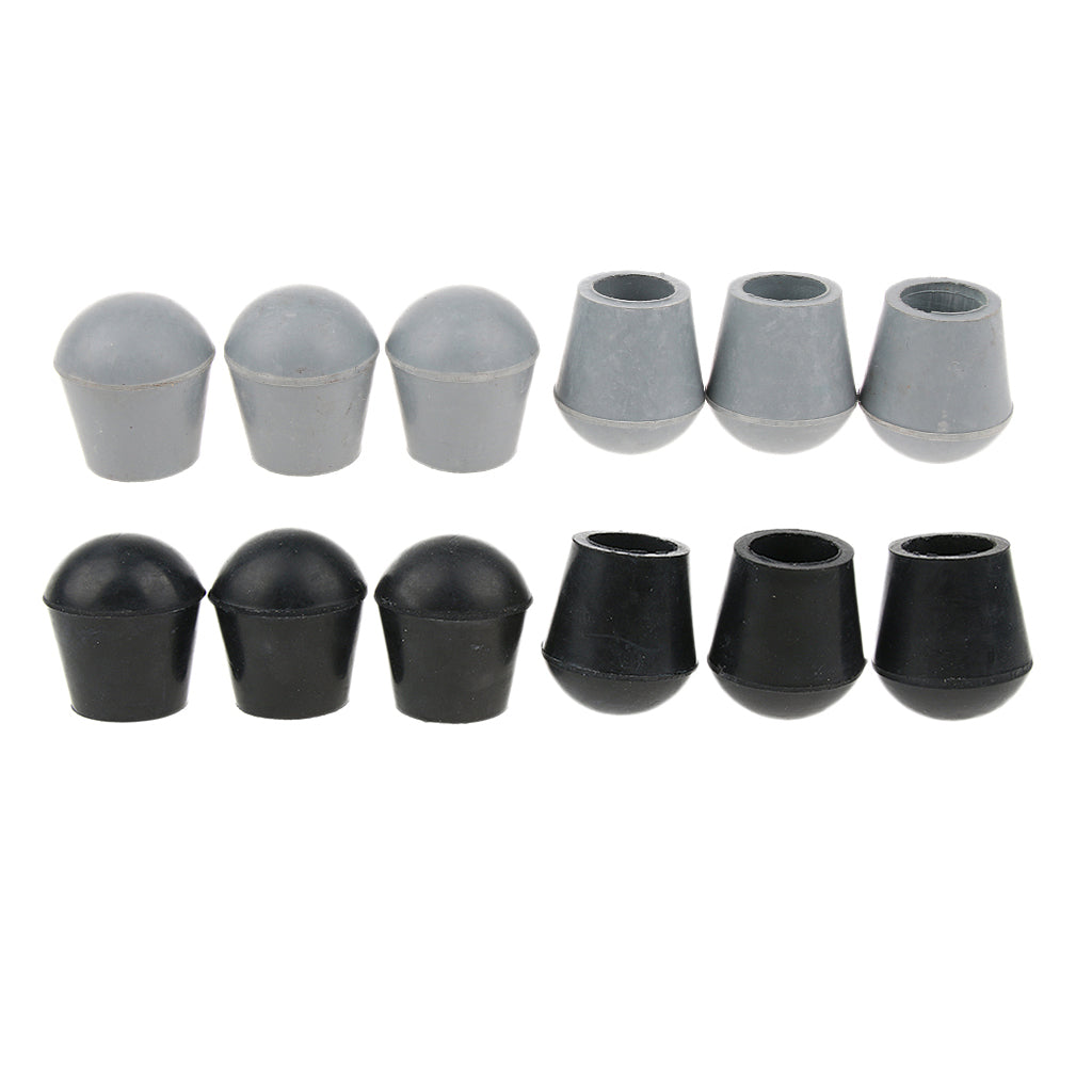 6 Pieces Rubber Tip For Cane Walking Stick Crutches Chair 3/4 inch Black