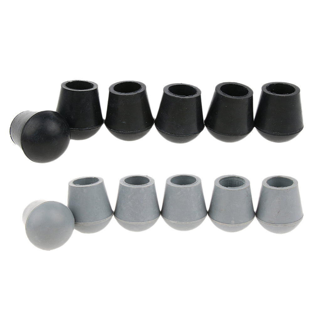 6 Pieces Rubber Tip For Cane Walking Stick Crutches Chair 3/4 inch Black