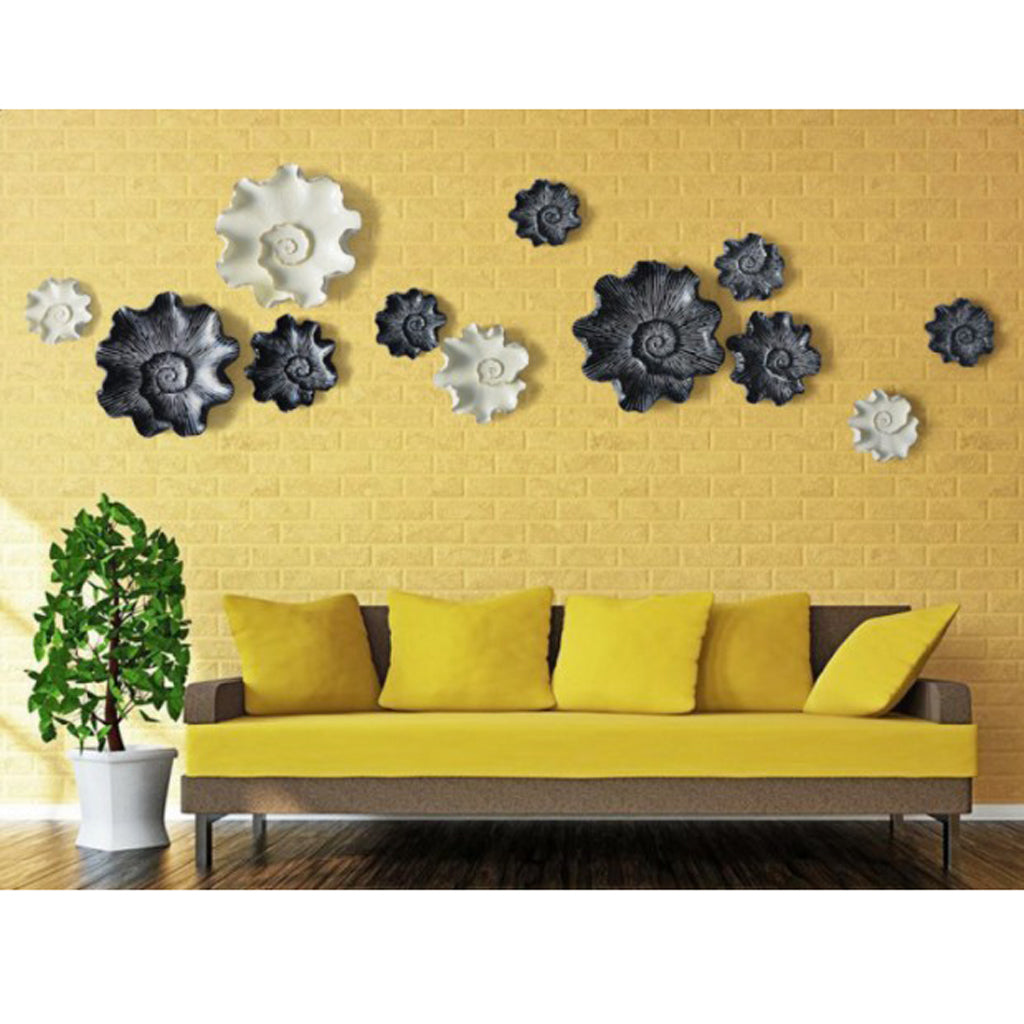 Resin Wall Decoration Ornament for Home Background Decor Beige Lotus Leaf M