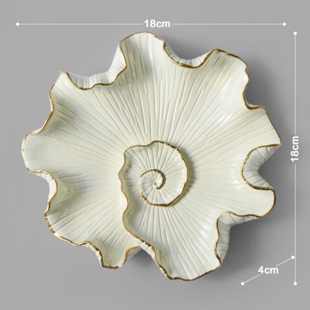 Resin Wall Decoration Ornament for Home Background Decor Beige Lotus Leaf M