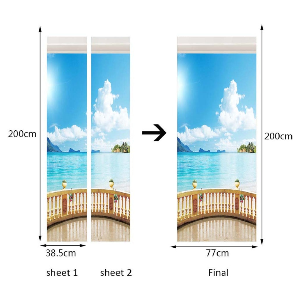 3D Self Adhesive Door Wall Fridge Sticker Mural Scene Home Decor Decal #5