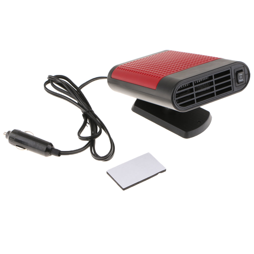 12V Portable Heating Cooling Heater Fan Car Auto Defroster Demister 150W Red