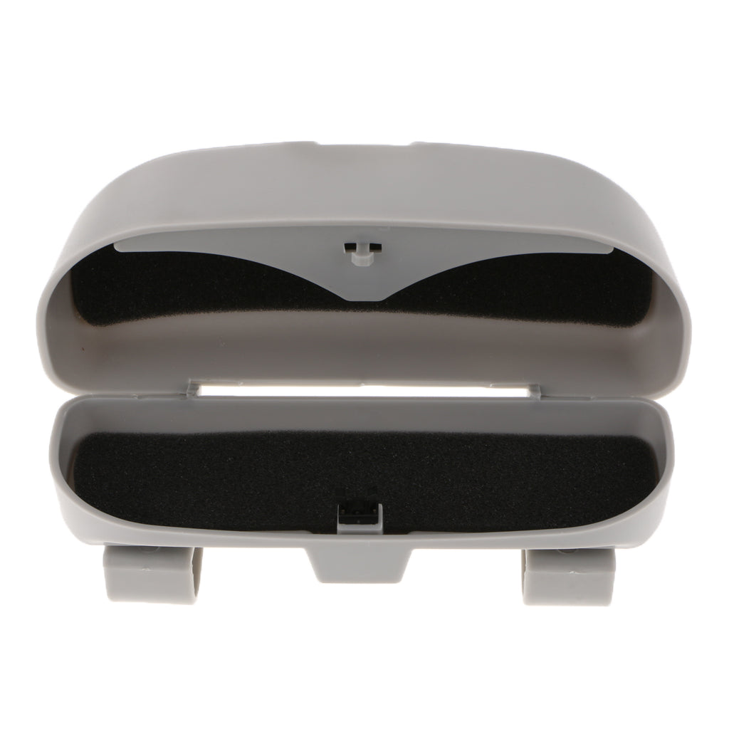 Universal Car Glasses Sunglasses Storage Box Case Holder Visor Clip Gray