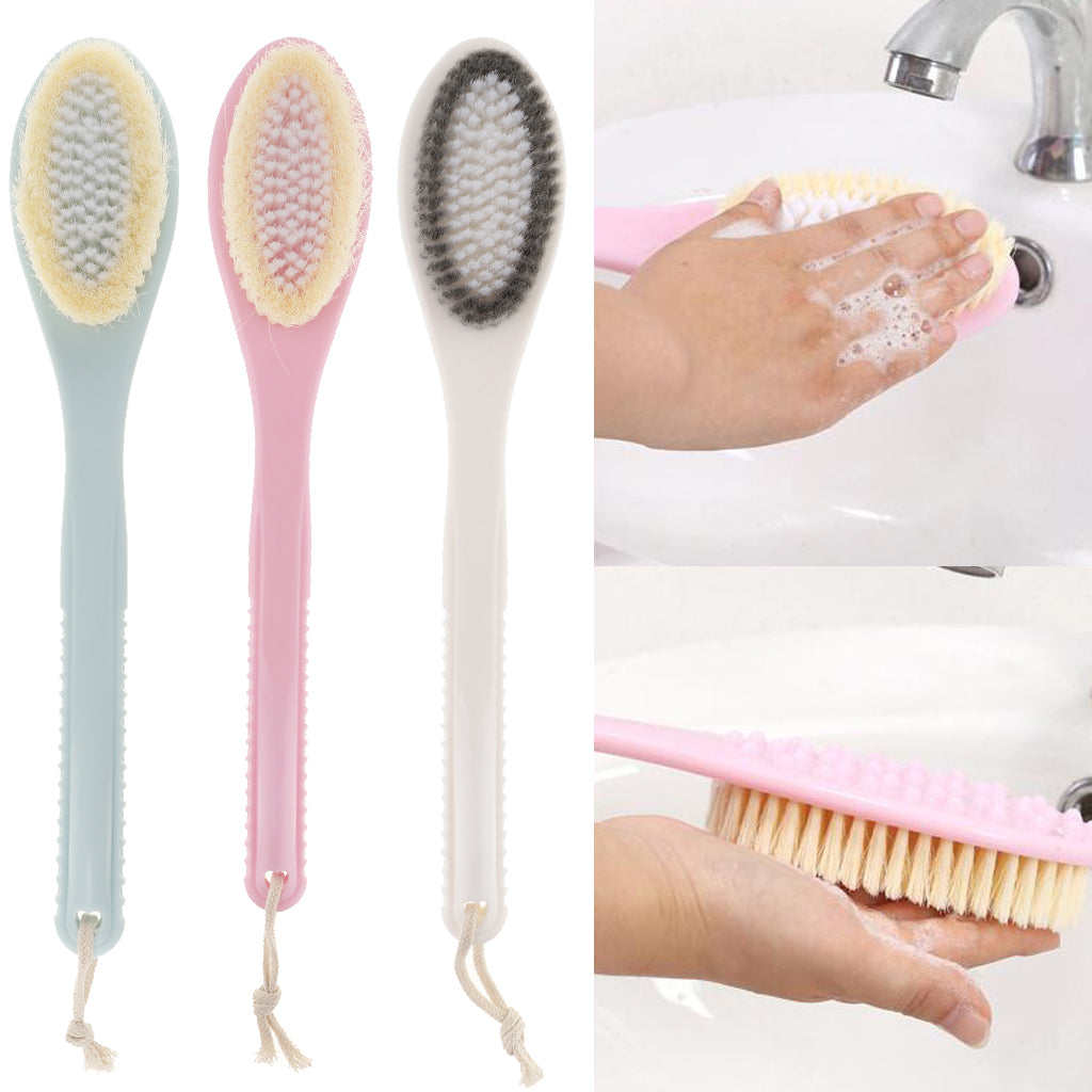 Long Handle SPA Bath Exfoliation Brush Body Shower Scrubber Massager Pink