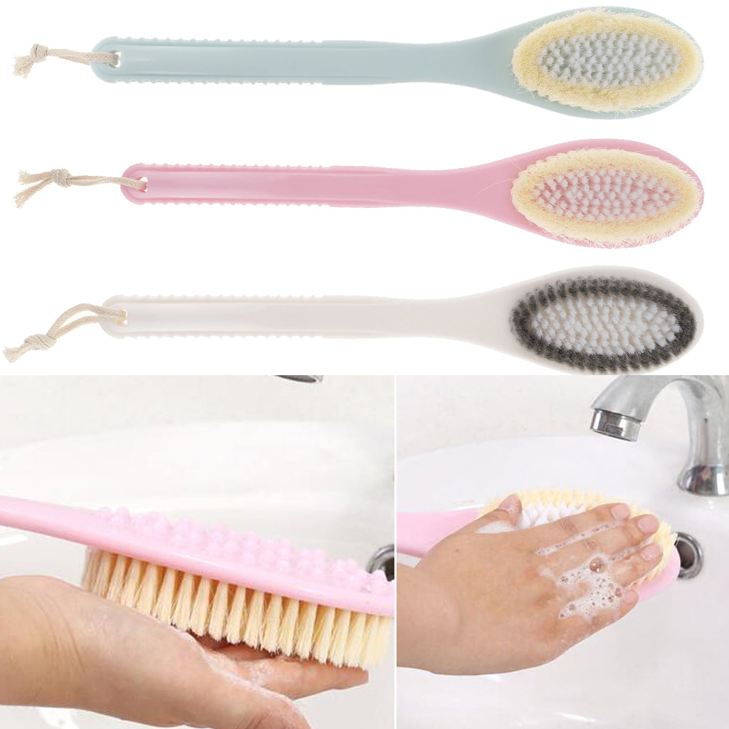 Long Handle SPA Bath Exfoliation Brush Body Shower Scrubber Massager Pink