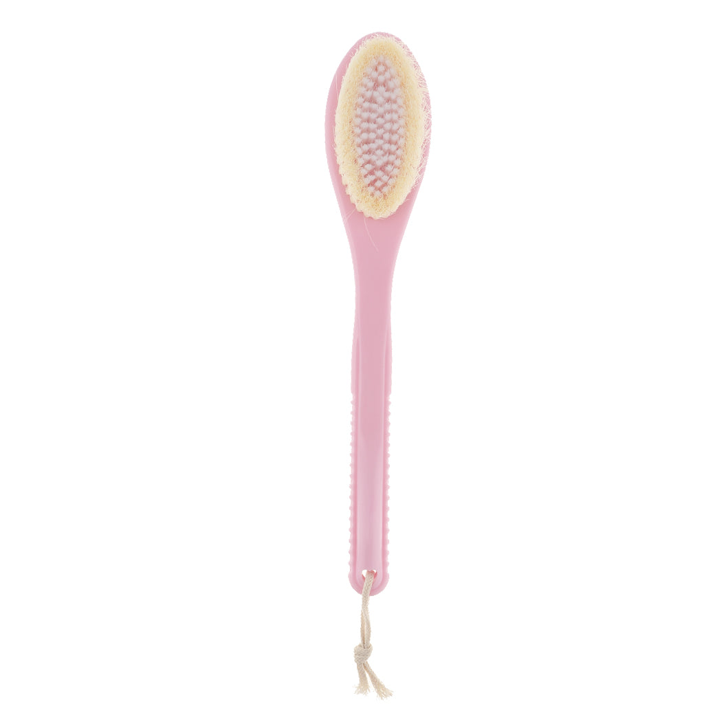 Long Handle SPA Bath Exfoliation Brush Body Shower Scrubber Massager Pink