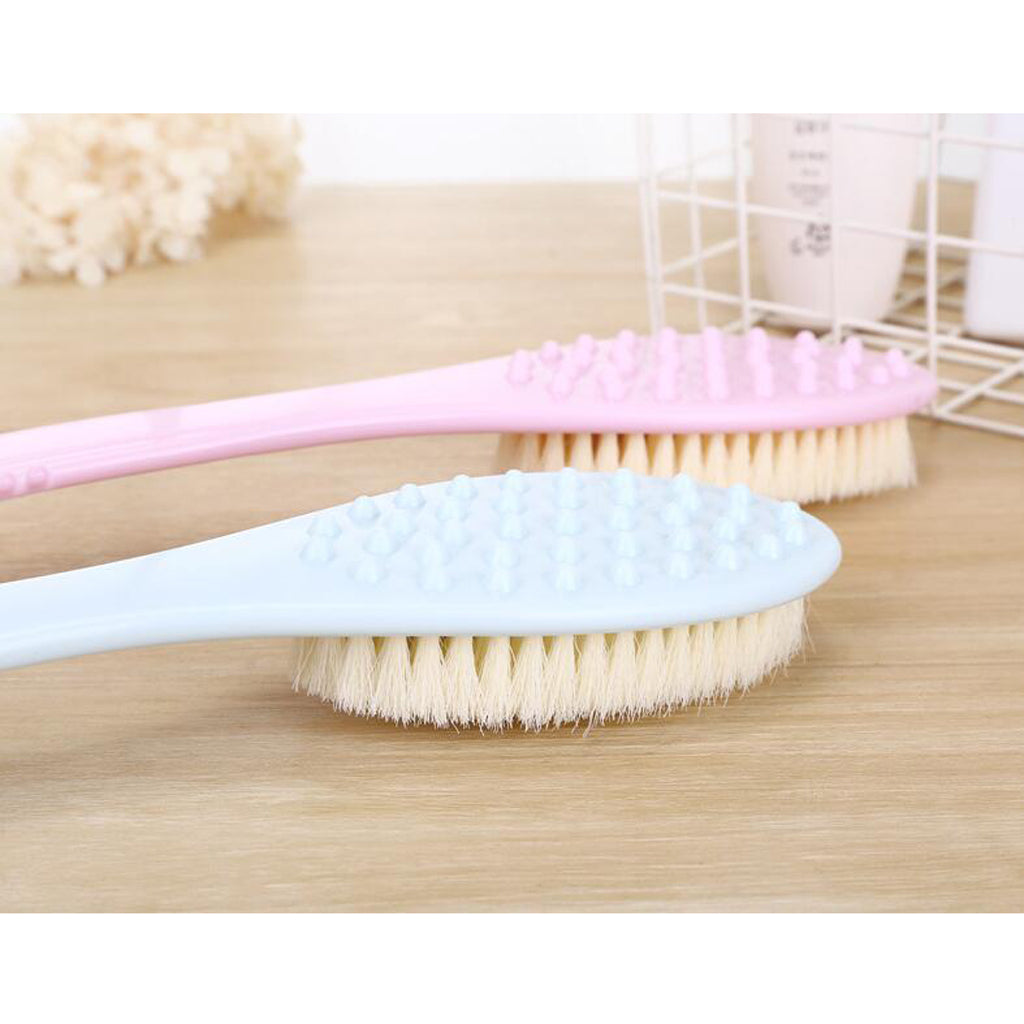 Long Handle SPA Bath Exfoliation Brush Body Shower Scrubber Massager Pink